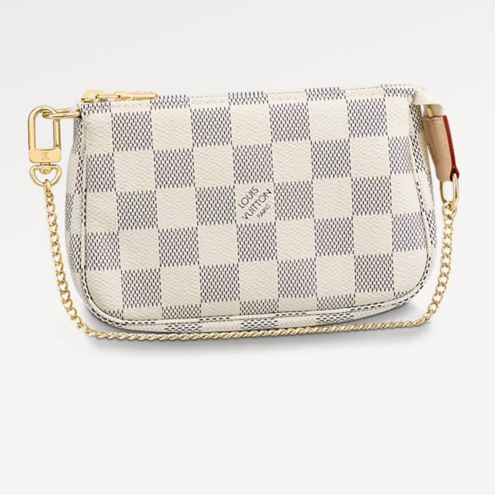 Louis Vuitton Damier Azur Mini Pochette Accessoire - White/Blue vintage